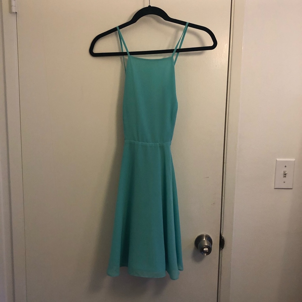 Teal strappy dress